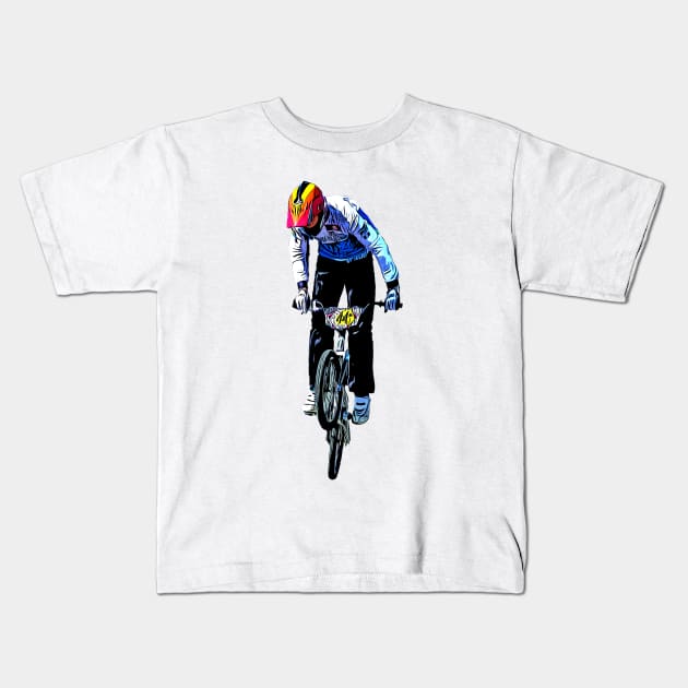 bmx Kids T-Shirt by rickylabellevie